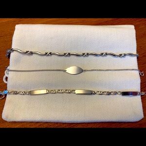 Sterling silver bracelet trio